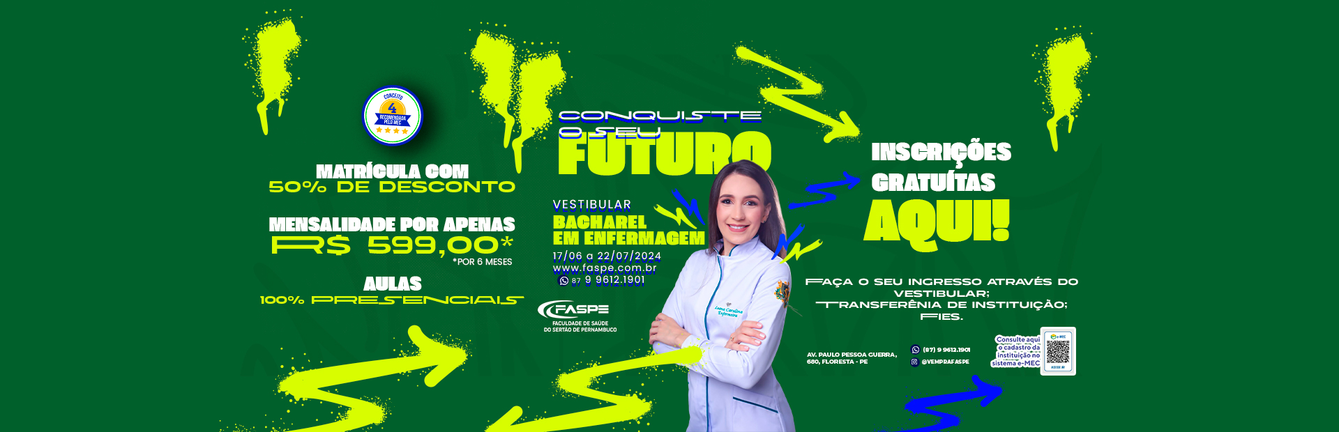 Banner desktop Faspe, matrículas